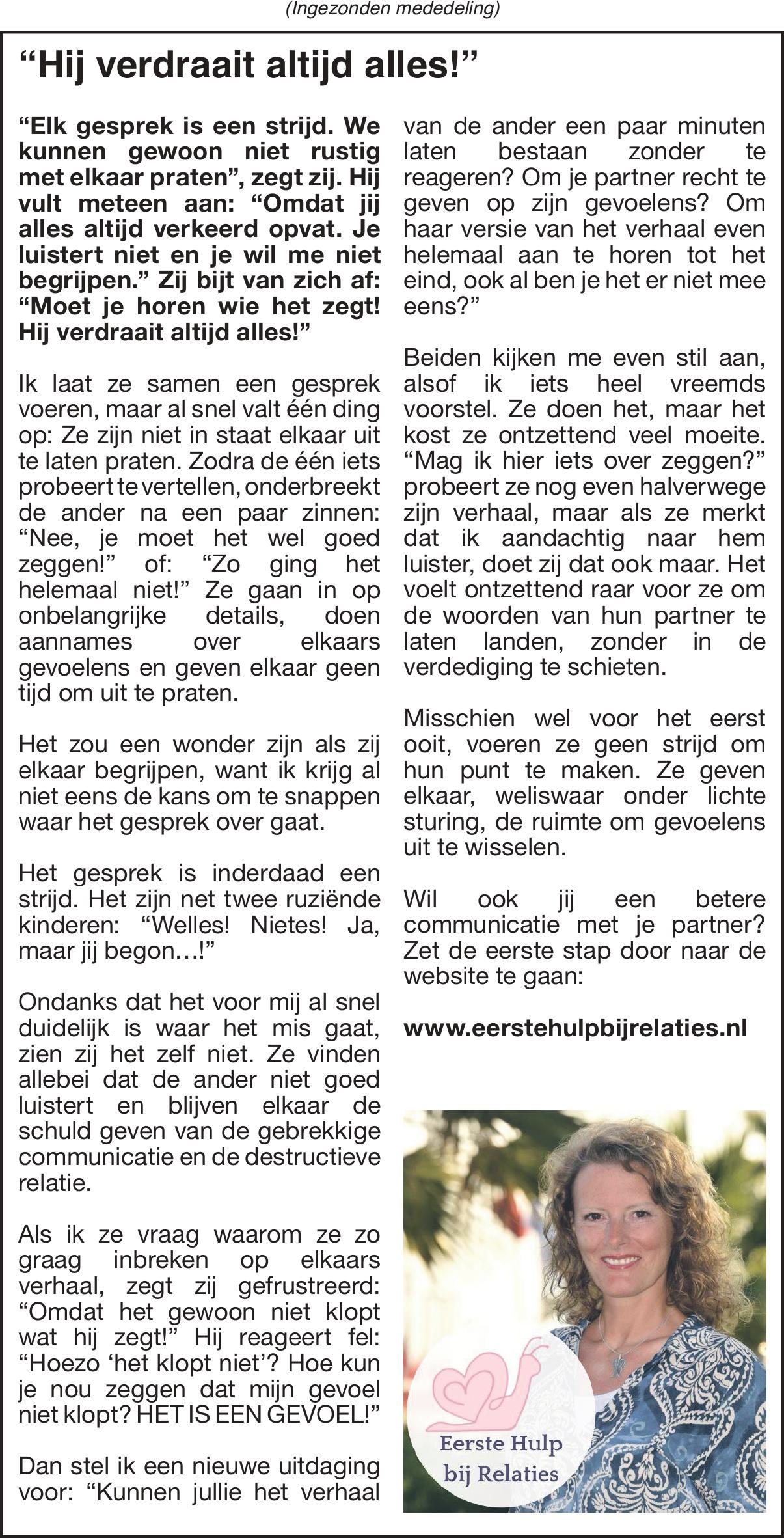 Weekendkrant week 49 hij verdraait altijd alles