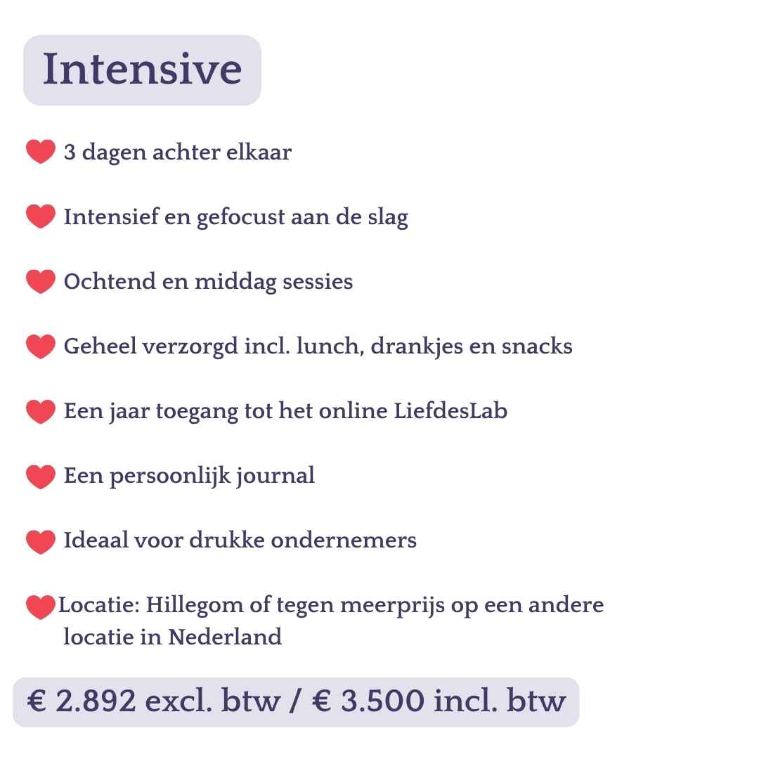 relatie met jezelf intensive