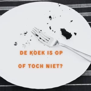 de koek is op